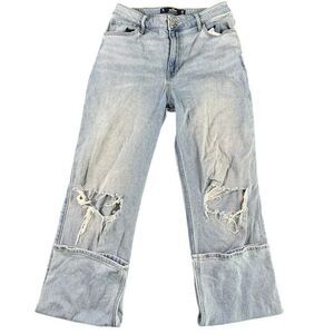 Hollister Ultra High‎ Rise Dad Jeans Distressed LightWash Stretch W29 L33